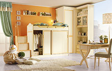 Finitura H05 patinato magnolia sovracolore arancio