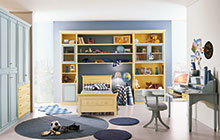 finitura h44 / h22 giallo ed azzurro patinato con sovracolore in tinta 