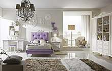 Finitura N06 bianco patinato sovracolore lilla