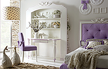 Finitura N06 bianco patinato
sovracolore lilla