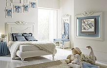 Finitura N02 bianco patinato sovracolore azzurro