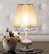 Art. PA011 Small lampshade with pleated fabric and crystals