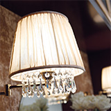 Art. PA011 Lampshade for wall light with pleated fabric and crystals