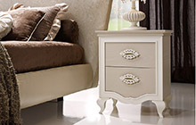 LACQUERED ASH FINISH FR03 DOVE GREY AND WHITE LACQUER
ANDROMEDA 2-DRAWER NIGHTSTAND